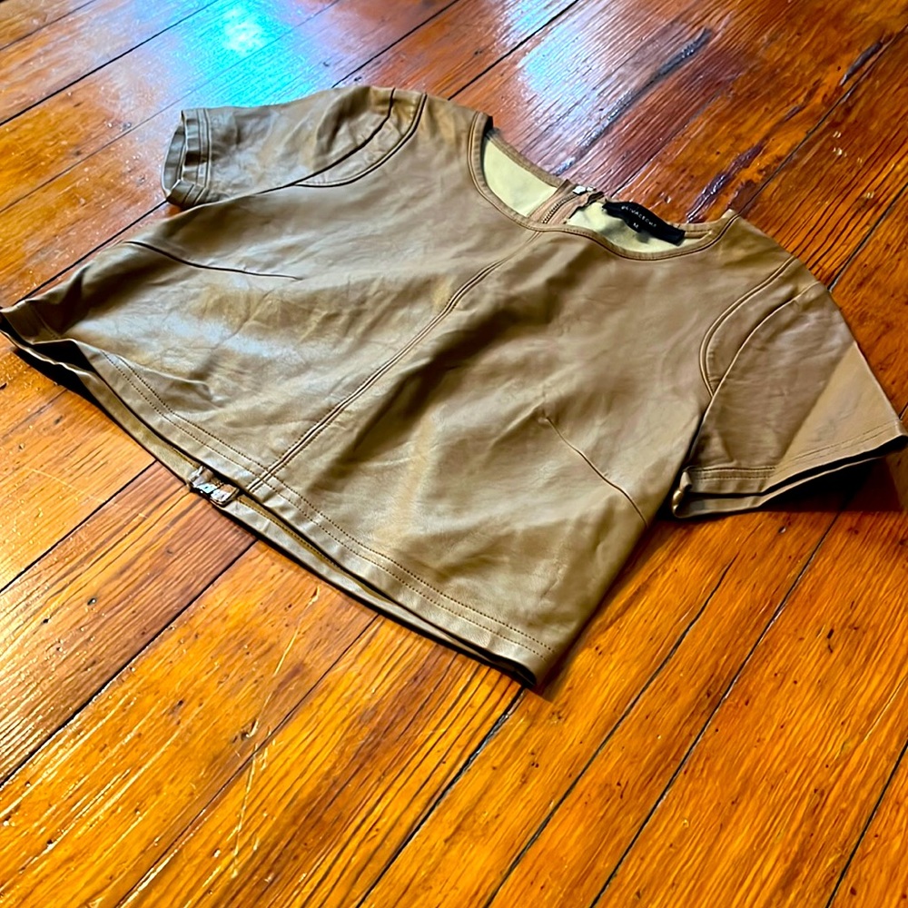 Faux leather crop top